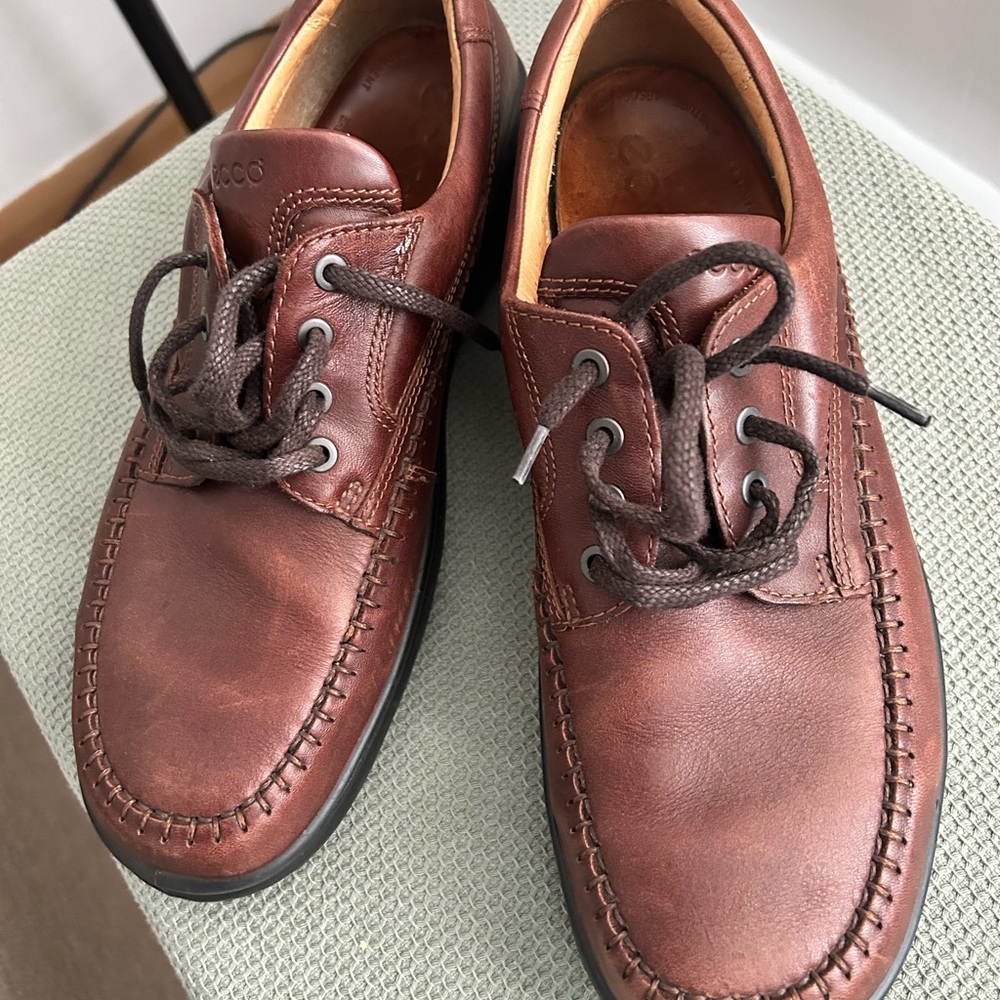 Ecco Men's Leather Boat Shoes, size 12.